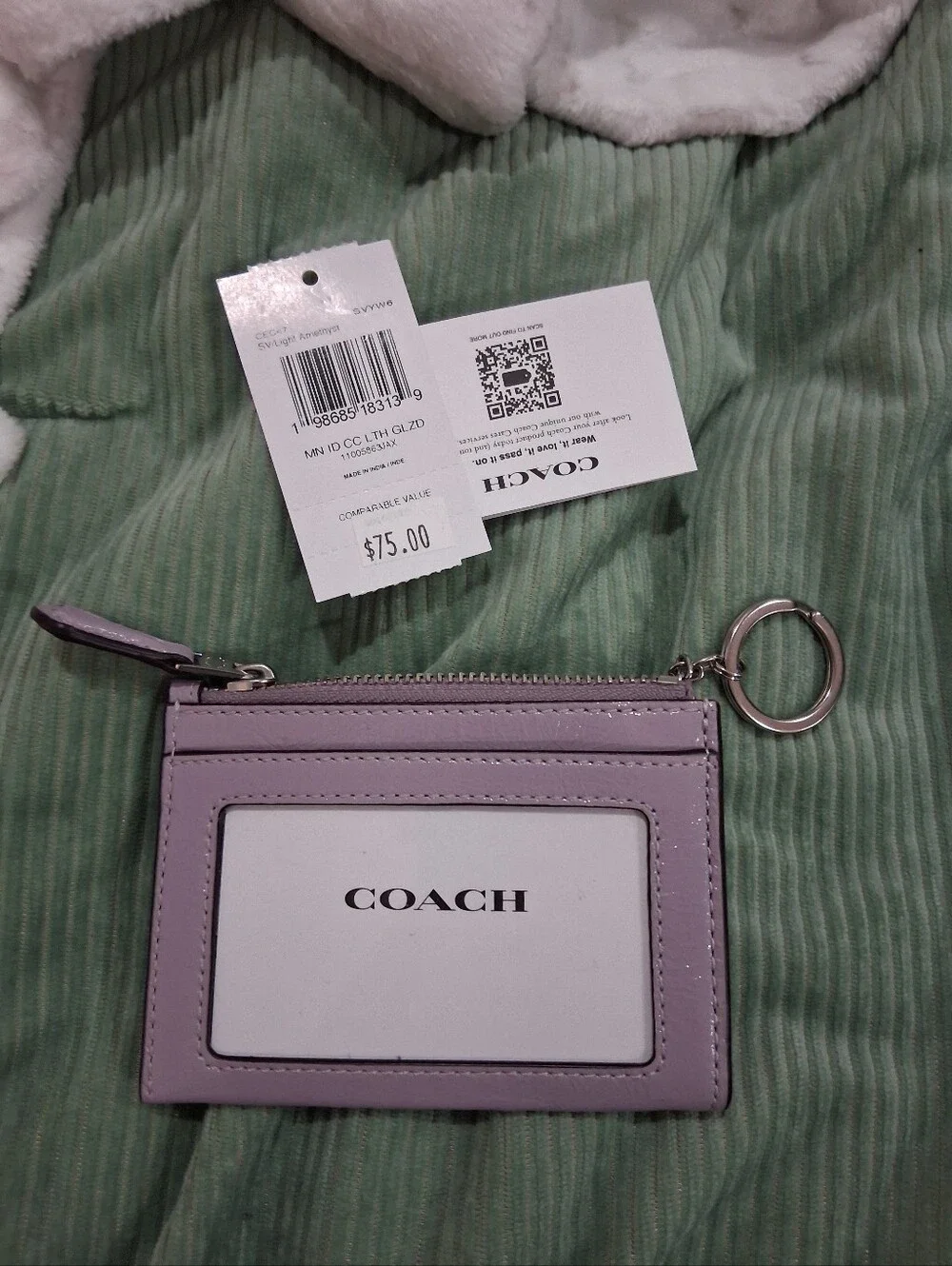 Coach Lilac Gloss Patent Card & Key Holder